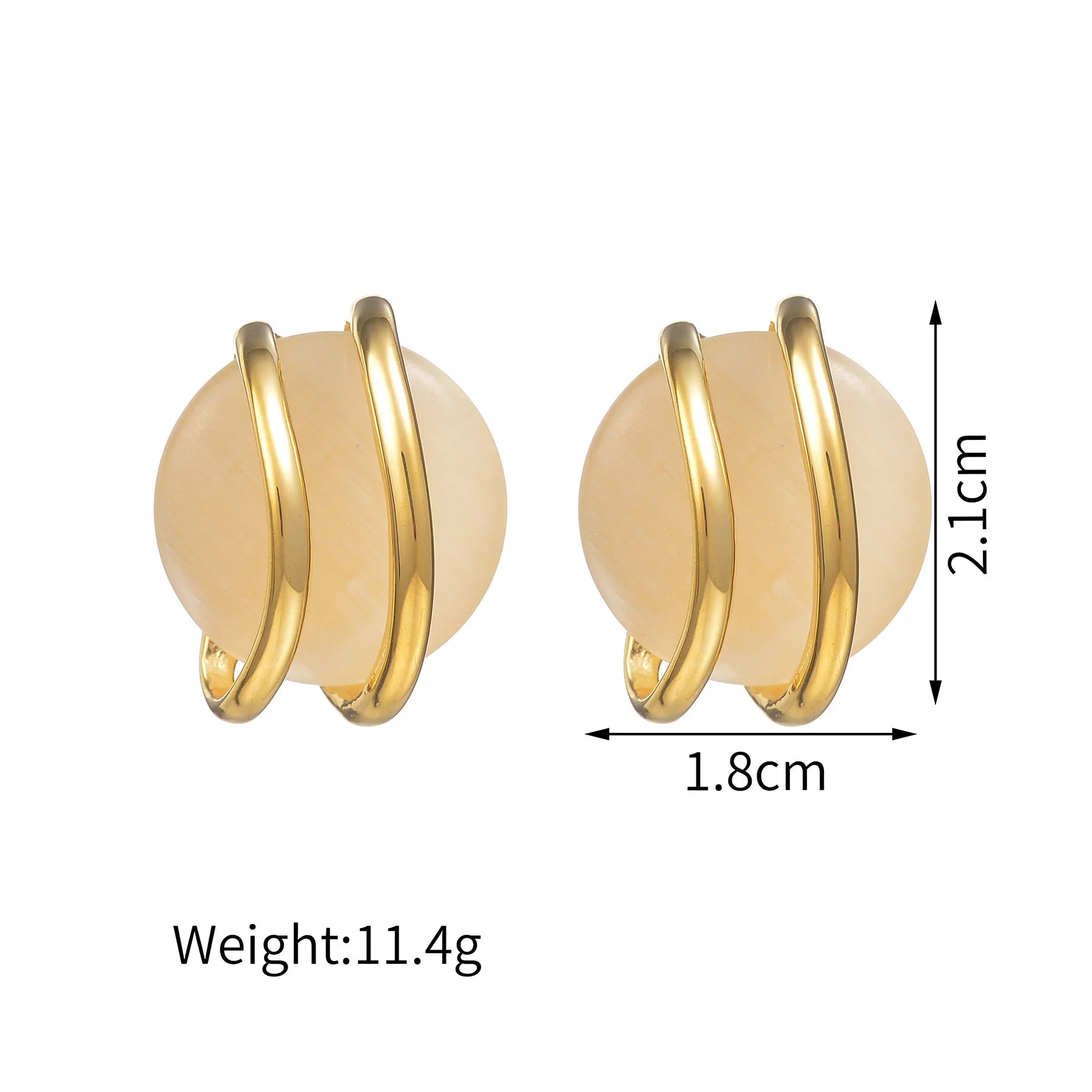 Trendy Fashion Stainless Steel Round Natural Stone Stud Earrings Necklace For Women Choker Jewelry Set Valentine's Day Gifts