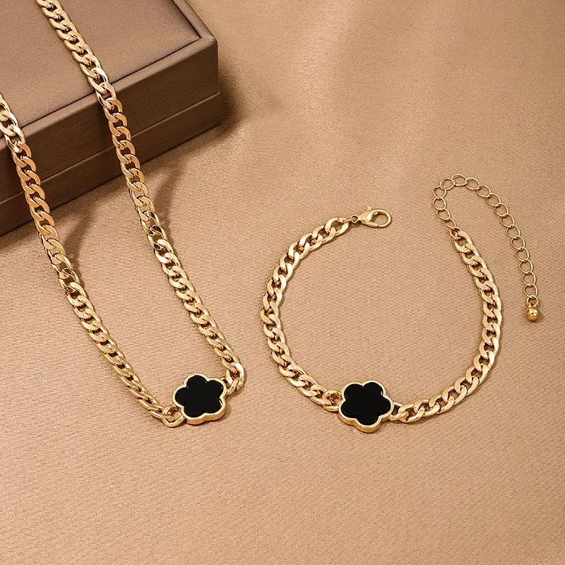 4 PCS Irregular Pearls Jewelry Set Korean Pearl Pendant Choker Stud Earring Rings for Women Classic Bracelet Wedding Jewelry